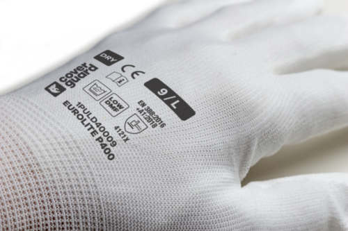 Gants EUROLITE P400 PA blanc end. PU blanc low DMF - 1PULD40 – Image 4