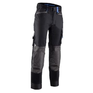 Pantalon femme - CASITA - 65% PES/32% CO/3% EA 250g/m2 + Stretch + Oxford - Noir/Bleu - 5CAP010
